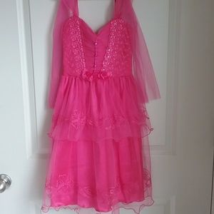 Girls Party Fuchsia Embellish Tulle Dress